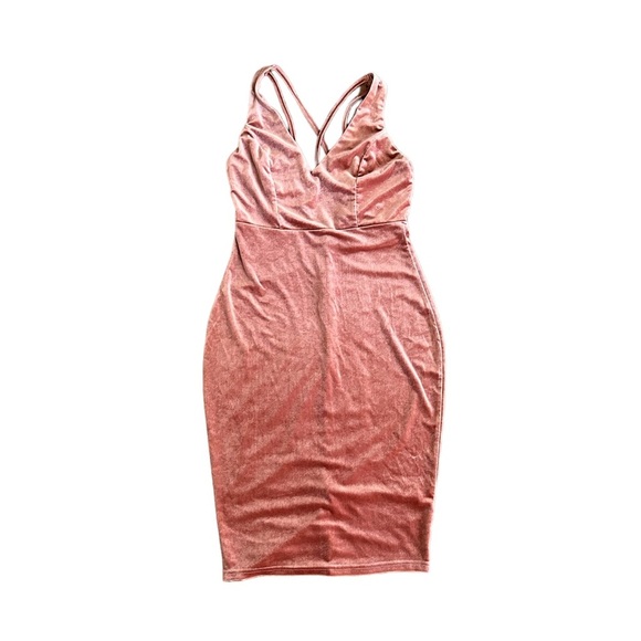 {Forever 21} Crushed Velvet Bodycon fitted midi dress - Picture 1 of 6